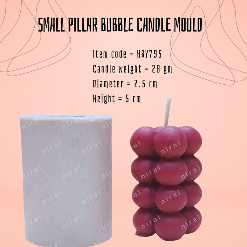 Small Bubble Pillar Silicone Candle Mould HBY795, Niral Industries
