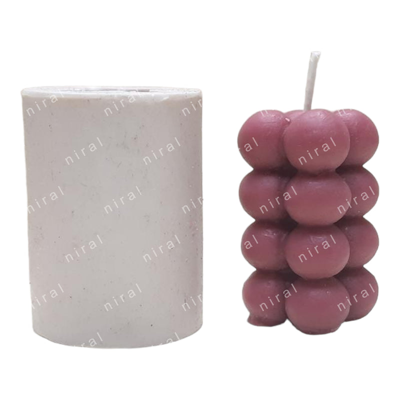 Small Bubble Pillar Silicone Candle Mould HBY795, Niral Industries