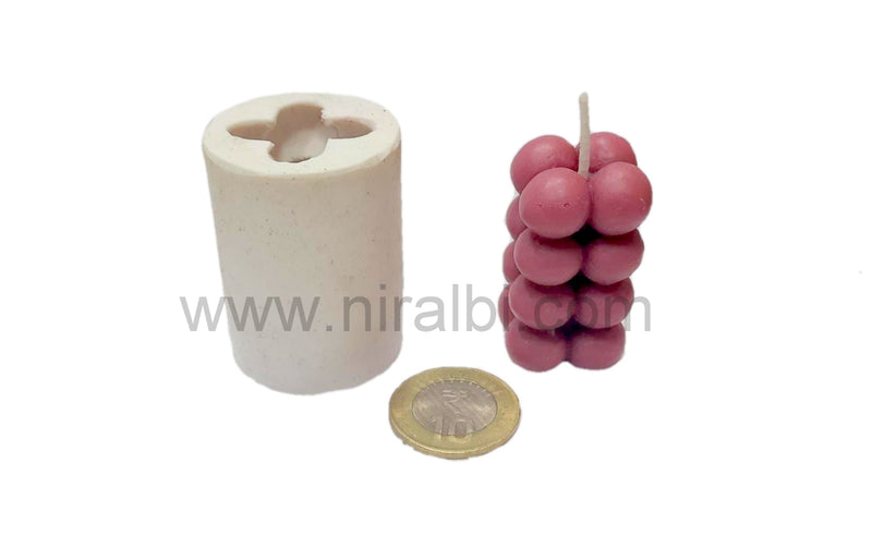 Small Bubble Pillar Silicone Candle Mould HBY795, Niral Industries