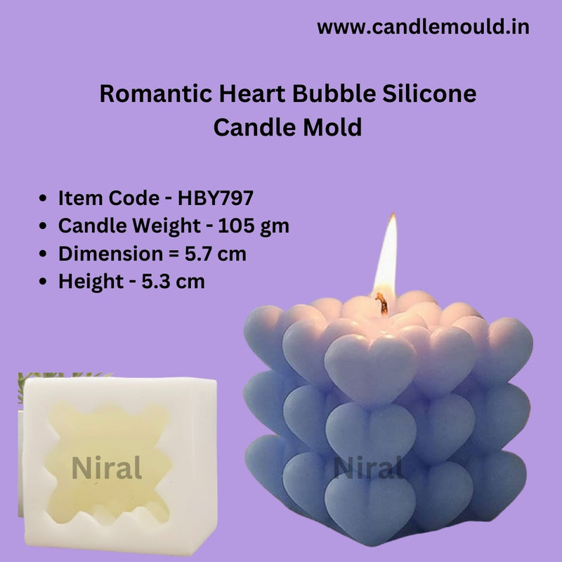 Romantic Heart Bubble Silicone Candle Mold HCM21839, Niral industries