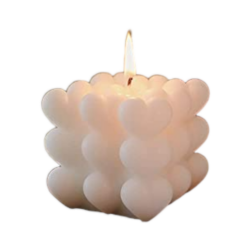 Romantic Heart Bubble Silicone Candle Mold HCM21839, Niral industries