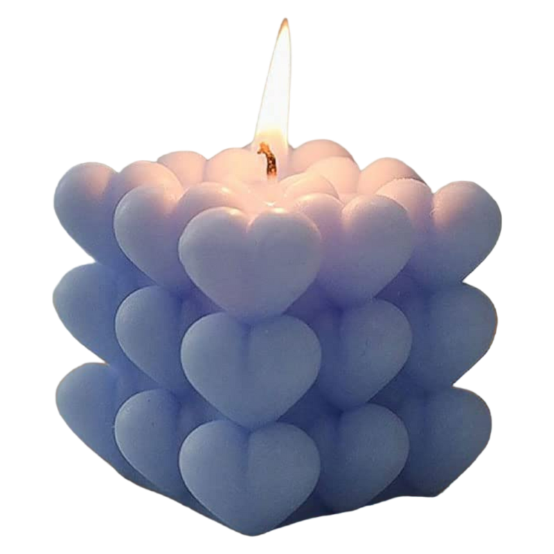 Romantic Heart Bubble Silicone Candle Mold HCM21839, Niral industries
