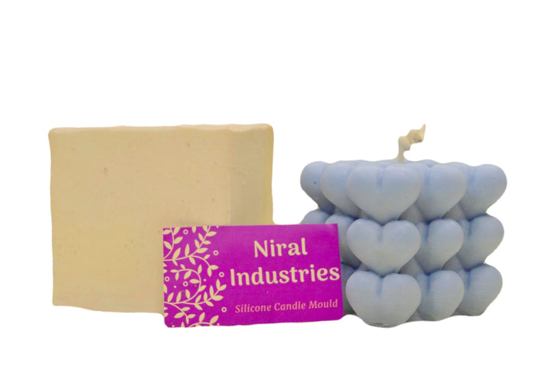 Romantic Heart Bubble Silicone Candle Mold HCM21839, Niral industries