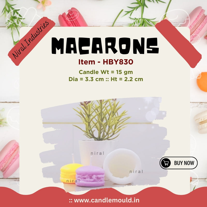Luscious Macaroon Silicone Candle Mould HCM21413, Niral Industries