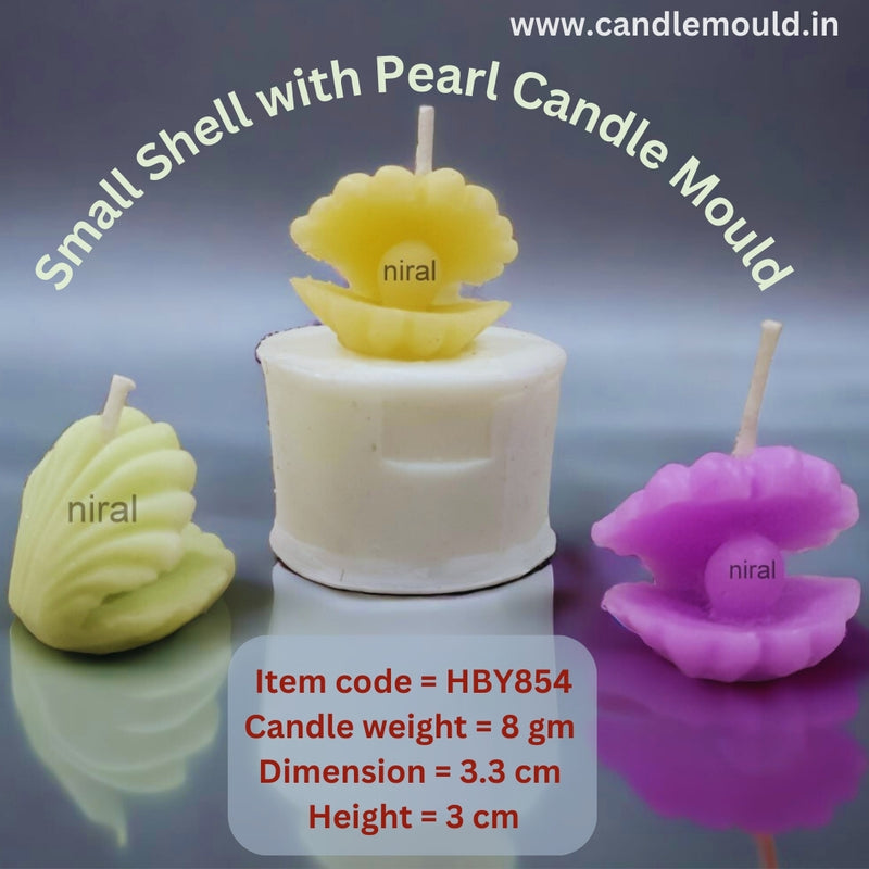 Niral Industries Small Shell With Pearl Silicone Candle Mould HCM21802