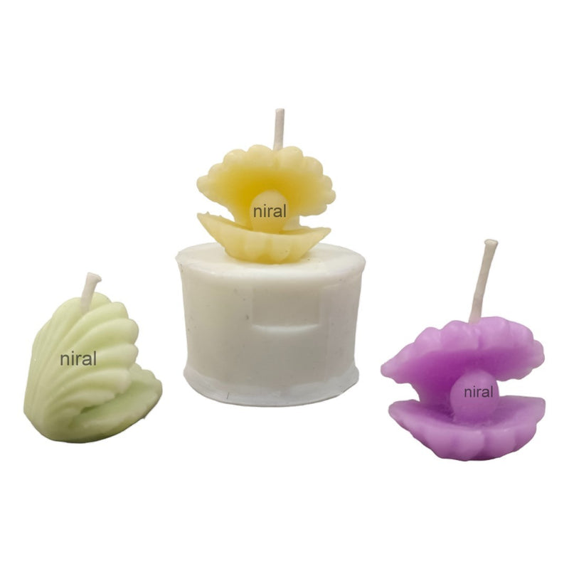 Niral Industries Small Shell With Pearl Silicone Candle Mould HCM21802