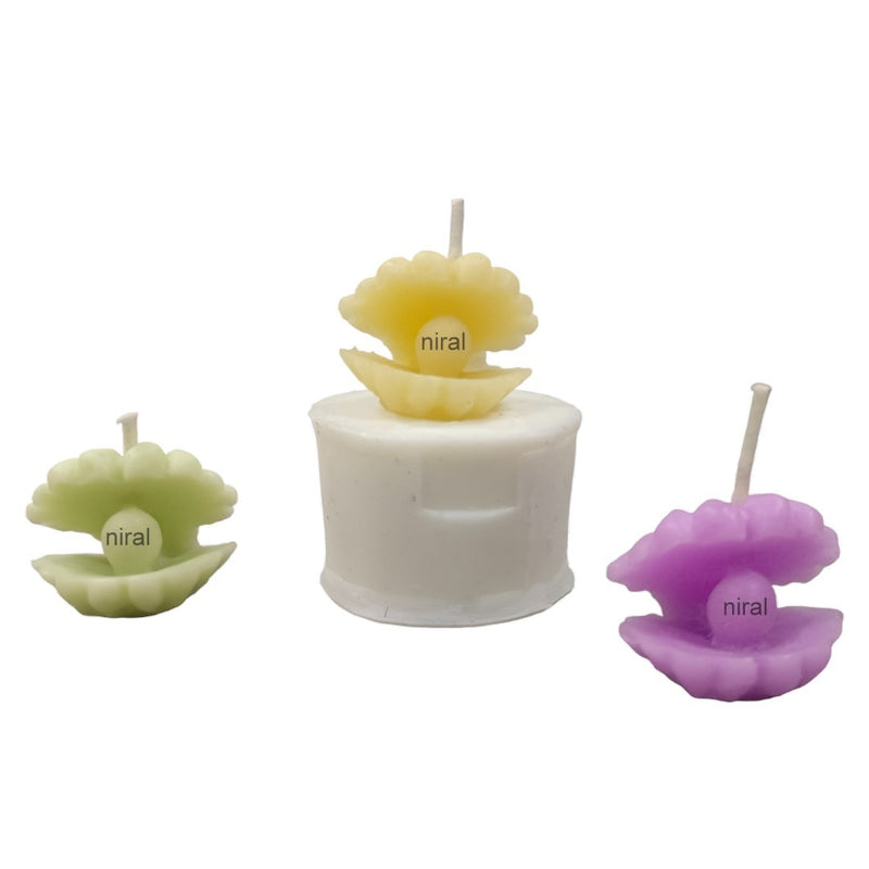 Niral Industries Small Shell With Pearl Silicone Candle Mould HCM21802