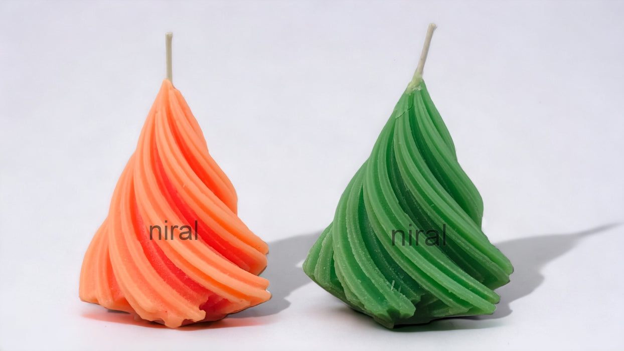 Swirll Twisted Large Palm Leaf Silicone Candle Mould HBY855, Niral Industries