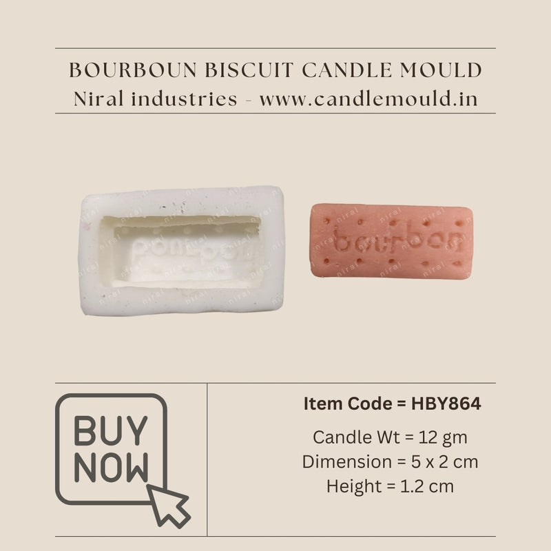 Bourboun Biscuit Silicone Candle Mould HBY864, Niral Industries