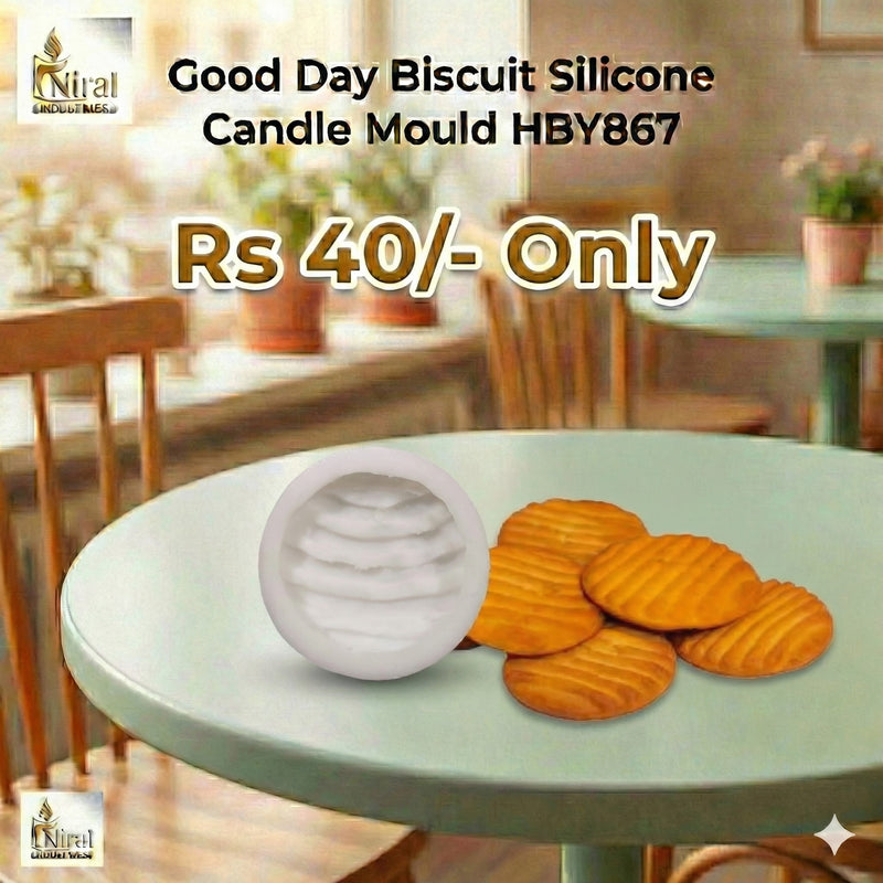 Good Day Biscuit Silicone Candle Mould HBY867, Niral Industries