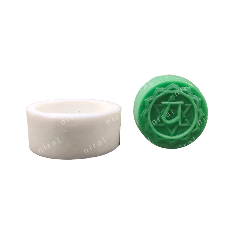 Heart Chakra Green Colour Silicone Candle Mould HBY884, Niral Industries