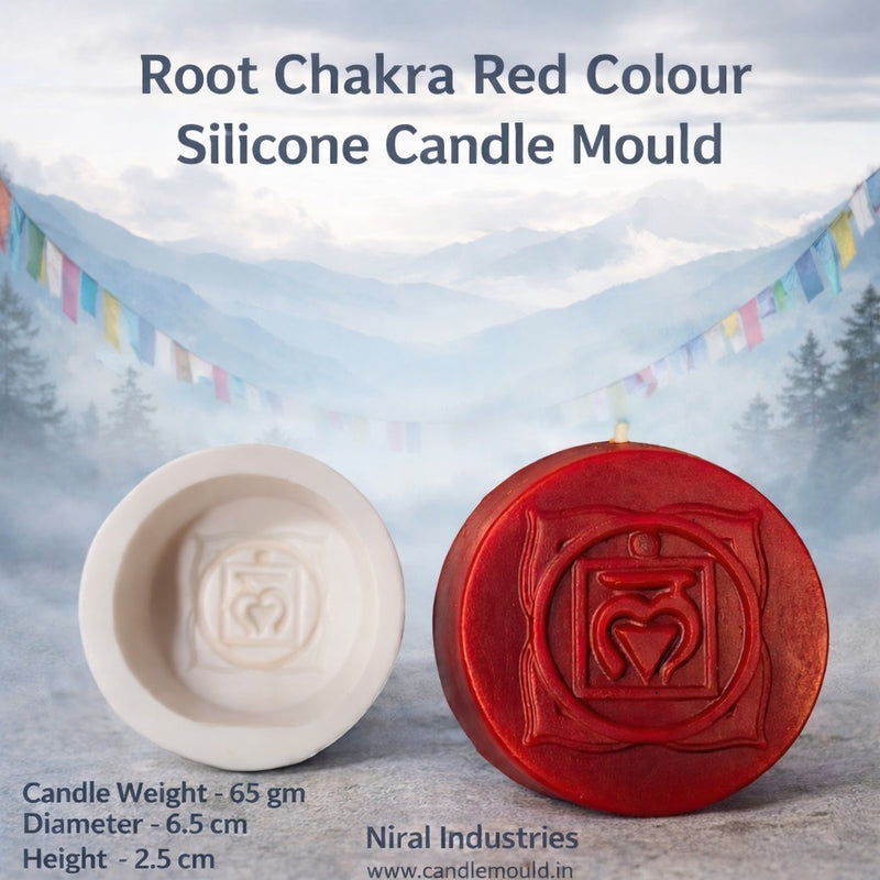 Root Chakra Red Colour Silicone Candle Mould HBY887, Niral Industries