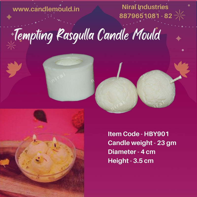 Niral Industries Tempting Rasgulla Silicone Candle Mould