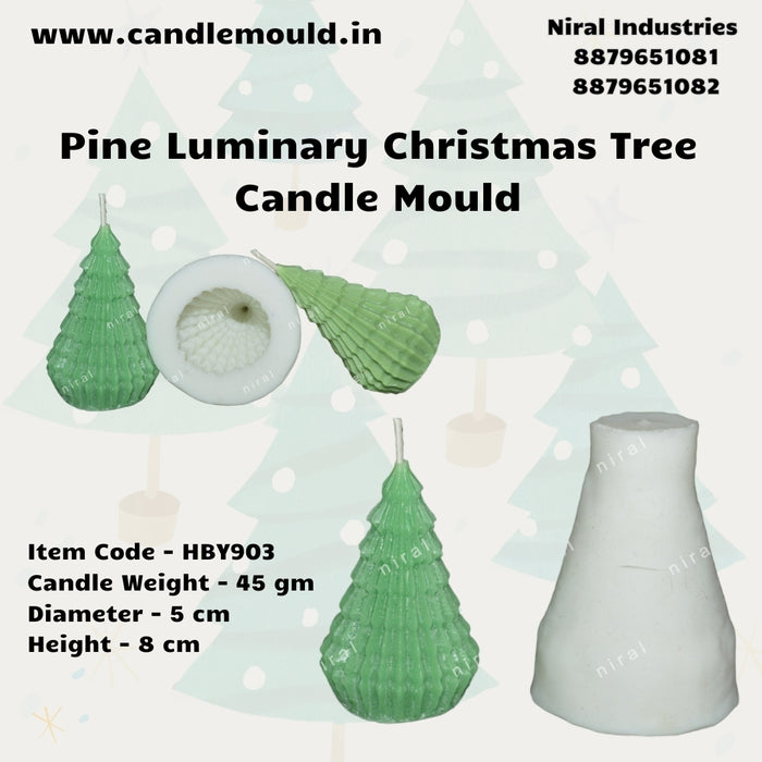 Pine Luminary Christmas Tree Silicone Candle Mould HBY903, Niral Industries