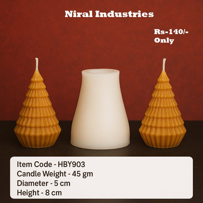 Pine Luminary Christmas Tree Silicone Candle Mould HBY903, Niral Industries