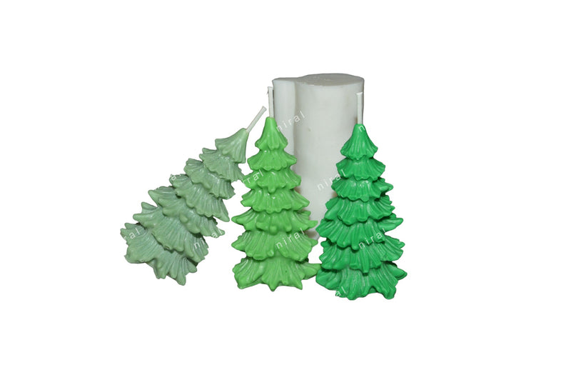 Seasonal Spruce Christmas Tree Silicone Candle Mould HCM22412, Niral Industries