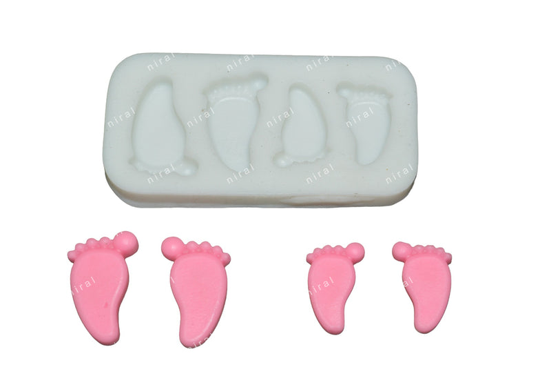 Niral Industries “Baby Shower Feet Silicone Candle Mould Set – 2 gm & 3 gm (2 Pairs)”