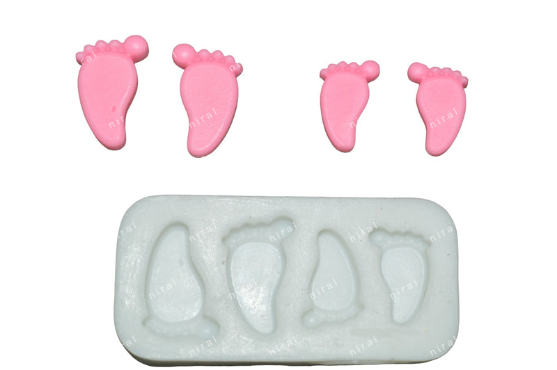 Niral Industries “Baby Shower Feet Silicone Candle Mould Set – 2 gm & 3 gm (2 Pairs)”
