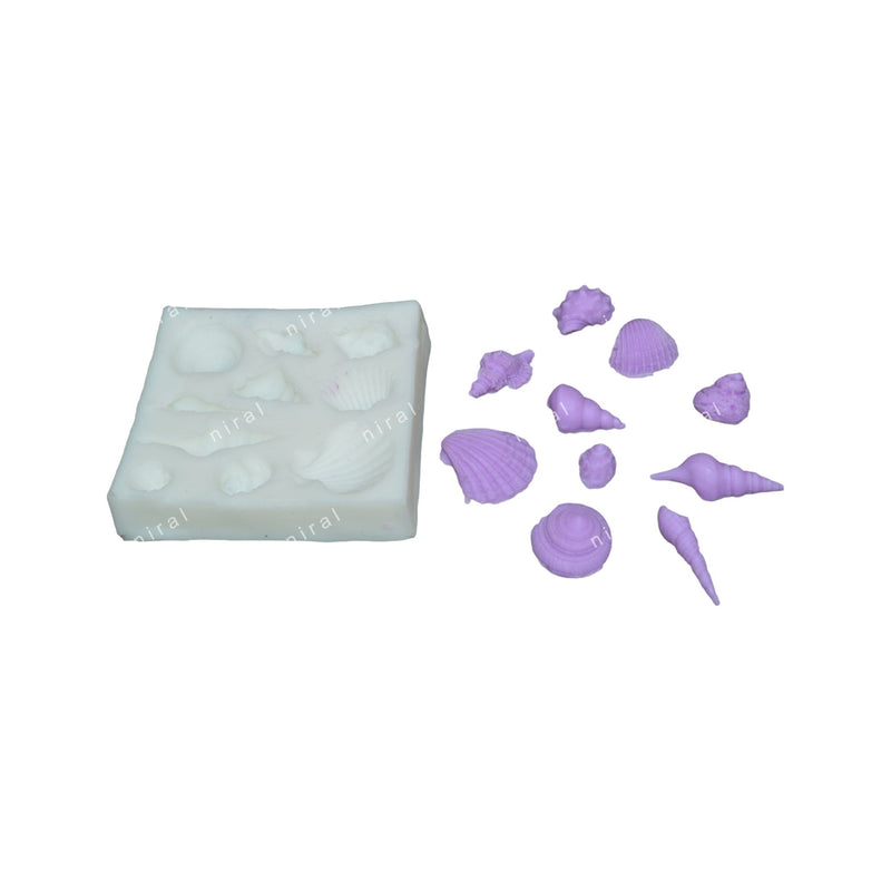 Silicone Seashells Mini 10 Cavity Candle Mould HCM21709, Niral Industries.