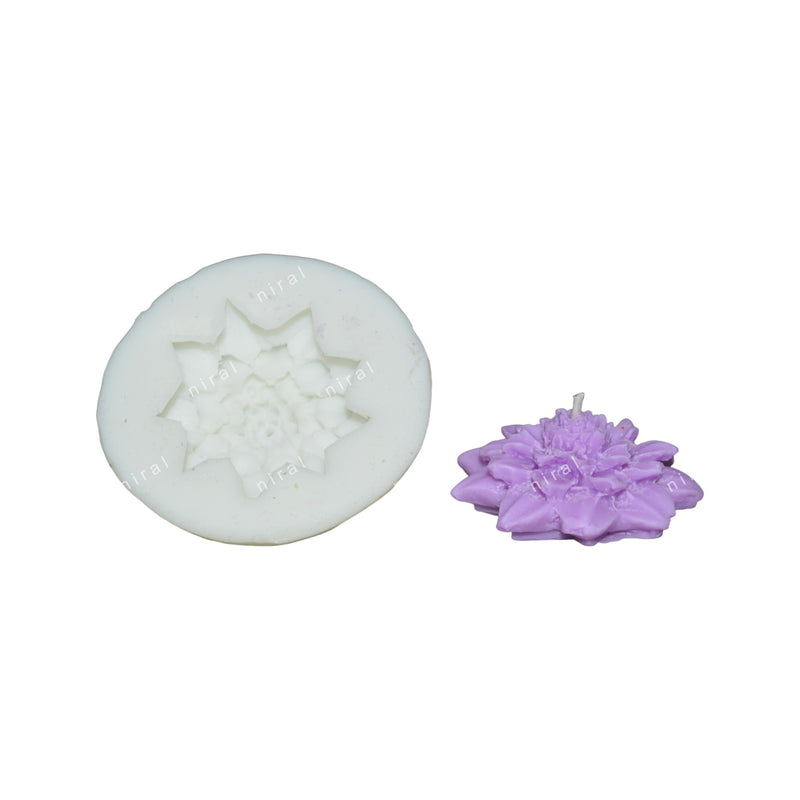 Dahlia Flower Silicone Candle Mould HBY927, Niral Industries.