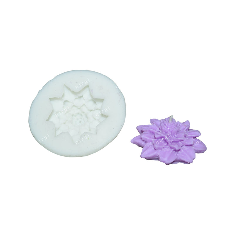 Dahlia Flower Silicone Candle Mould HBY927, Niral Industries.
