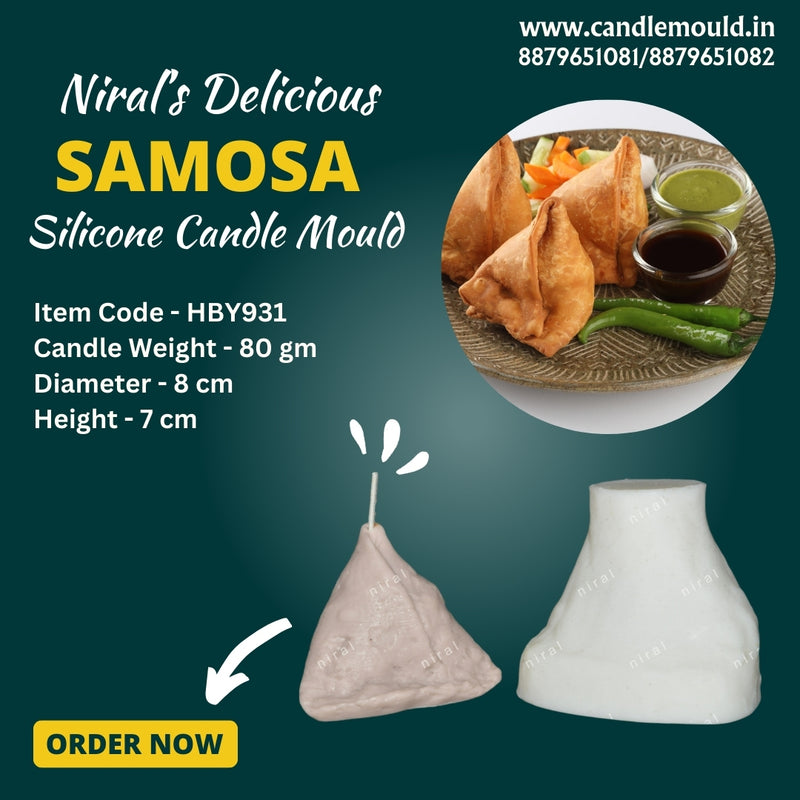 Delicious Samosa Silicone Candle Mould HBY931, Niral Industries.