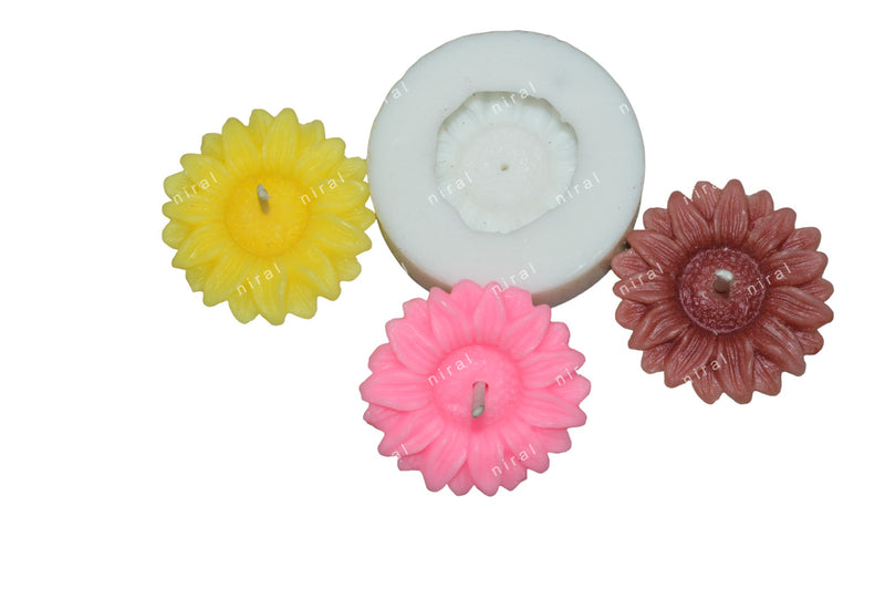 Floating Sunflower Silicone Candle Mould HBY942, Niral Industries.