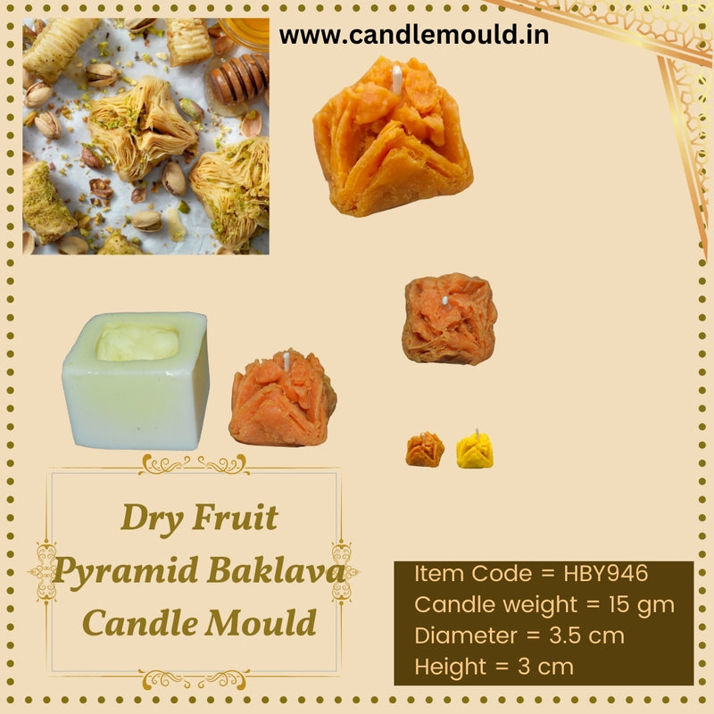 Dry Fruits Pyramid Baklava Silicone Sweet Mould HBY946, Niral Industries.