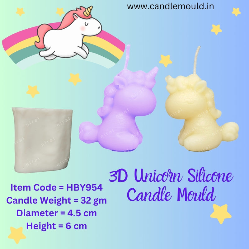 Magical Unicorn Silicone Candle Mould HCM21819, Niral Industries.