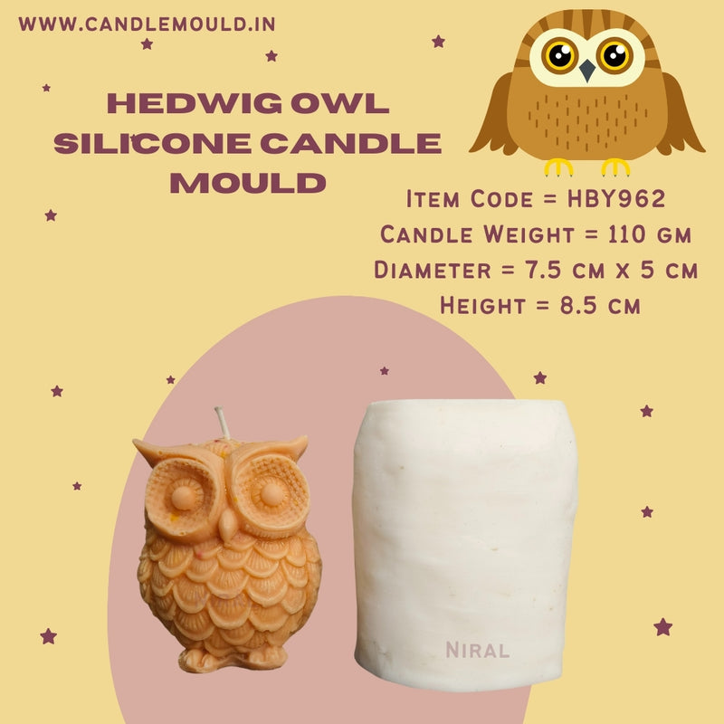 ,Hedwig Owl Silicone Candle Mold HBY962 Niral Industries