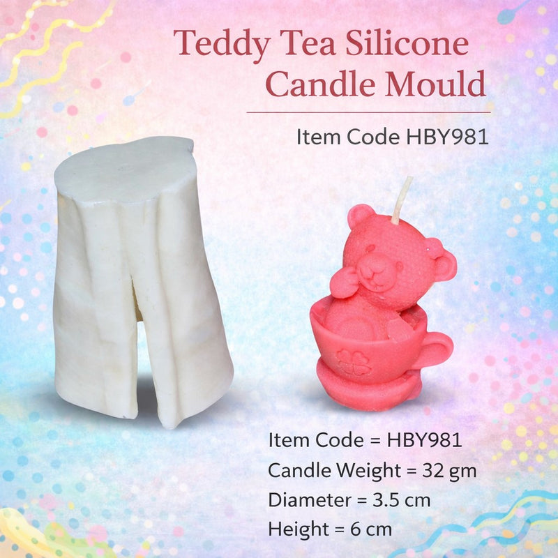 Teddy Tea Silicone Candle Mould HCM22507, Niral Industries.