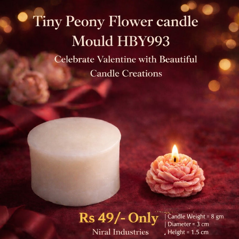 Tiny Peony Flower Candle Mould, HBY993