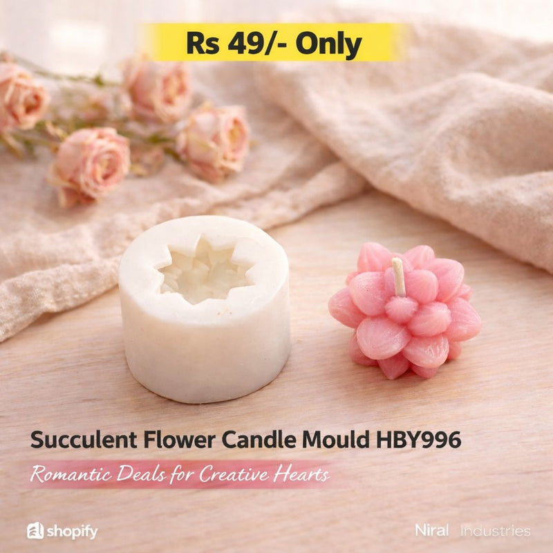 Succulent Flower Candle Mould, HBY996