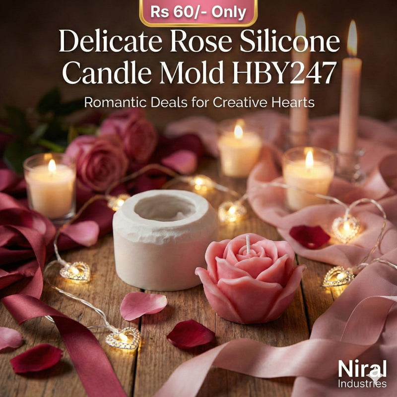 Delicate Rose Silicone Candle Mold HBY247, Niral Industries