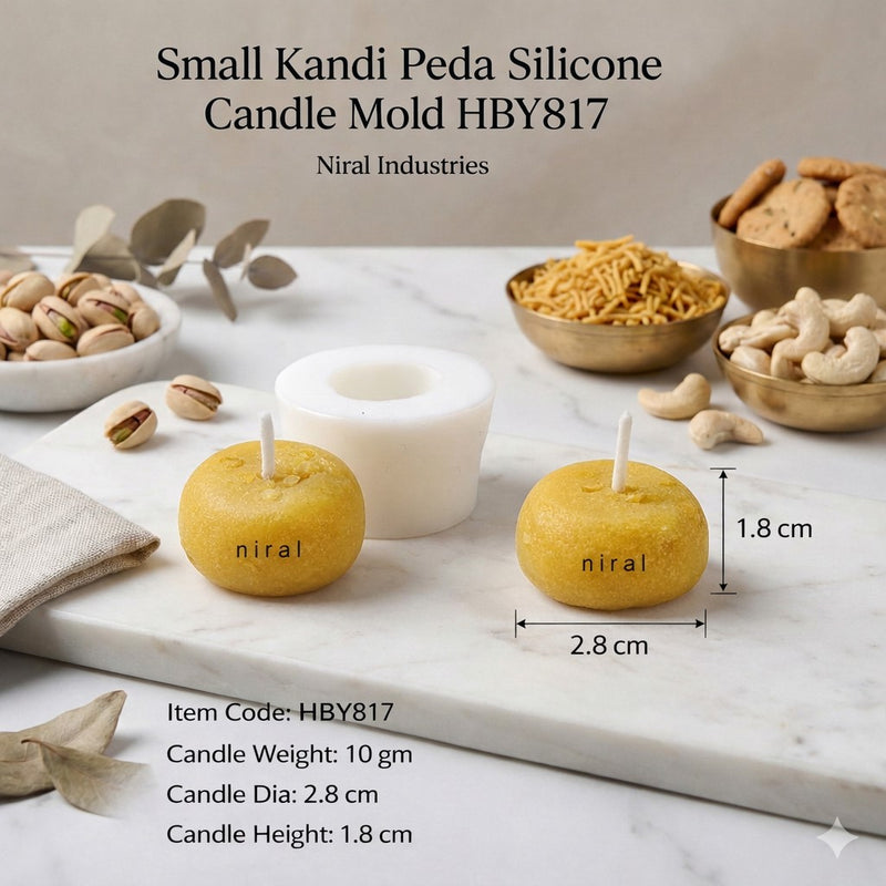 Small Kandi Peda Silicone Candle Mold HCM21212, Niral Industries