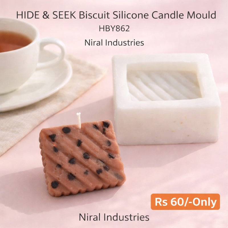 HIDE & SEEK Biscuit Silicone Candle Mould HBY862, Niral Industries