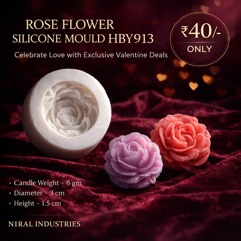 Rose Flower Silicone Mould HBY913, Niral Industries.