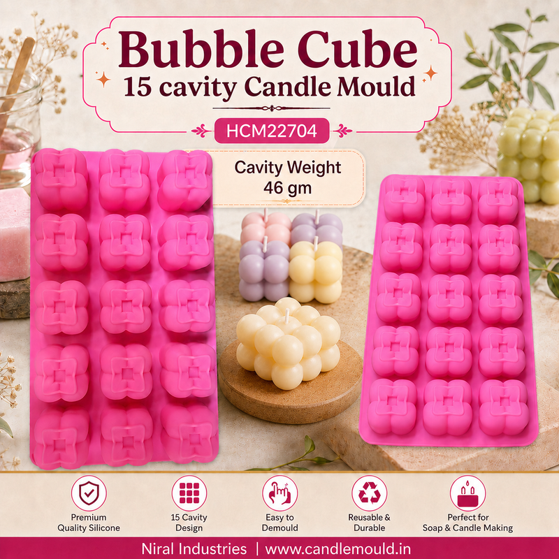 Bubble Cube 15 cavity Candle Mould HCM22704 Niral Industries