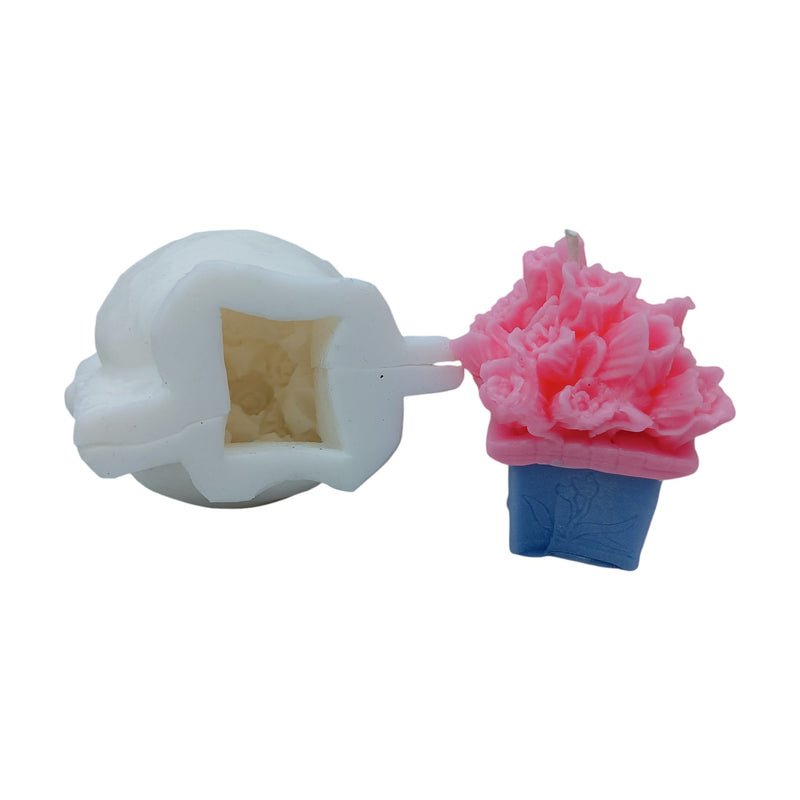 Flower Pot Shape Silicone Candle Mould, HCM22521 Niral Industries
