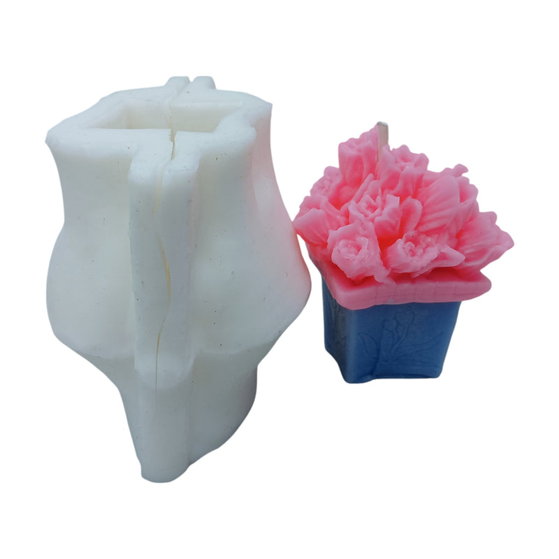 Flower Pot Shape Silicone Candle Mould, HCM22521 Niral Industries