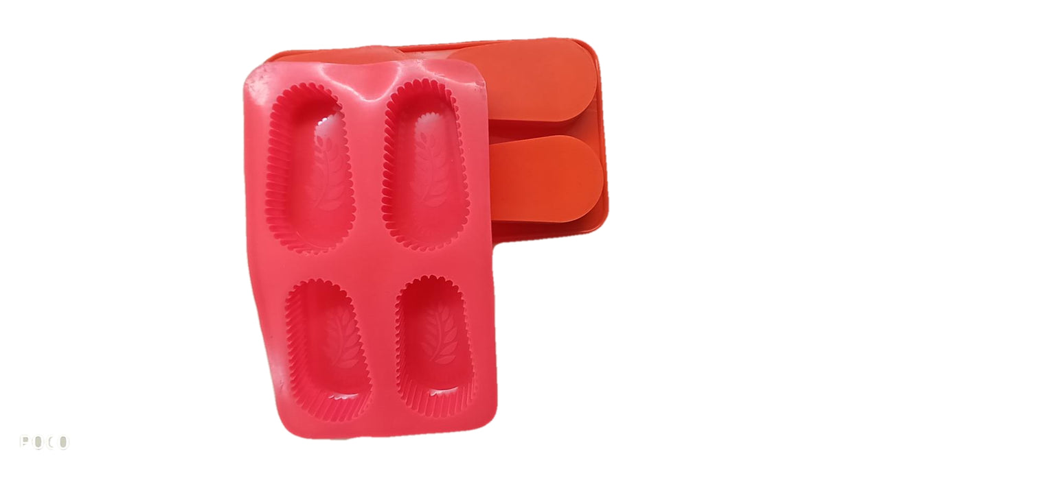 4 IN 1 WITH Leaf impression Silicone Soap Mould - SP32354