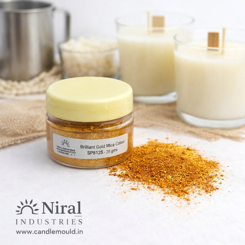 Brilliant Gold Mica Candle Colour Niral Industries.