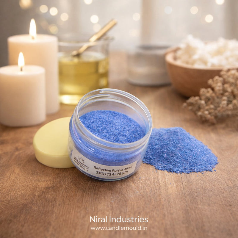 Reflective Purple Mica Candle Colour Niral Industries.