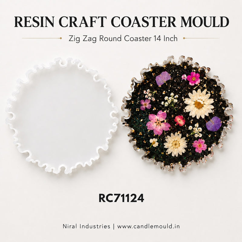 Zig Zag Round Resin Coaster Mould