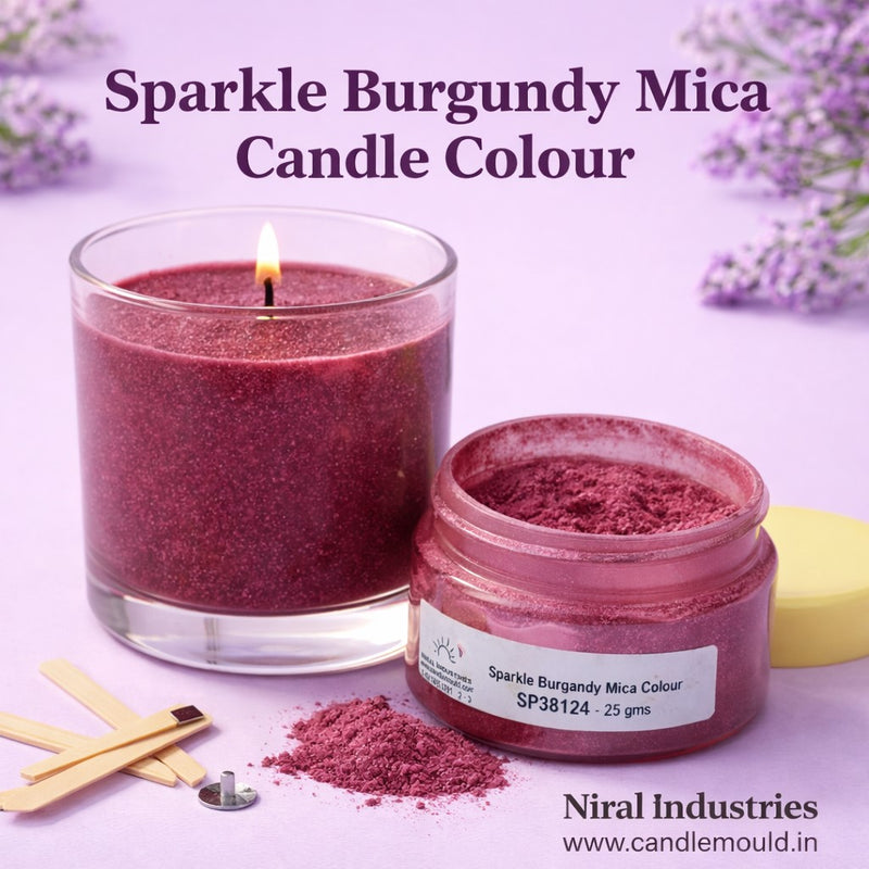 Sparkle Burgandy Mica Colour Candle, Soap, Resin Craft Niral Industries.