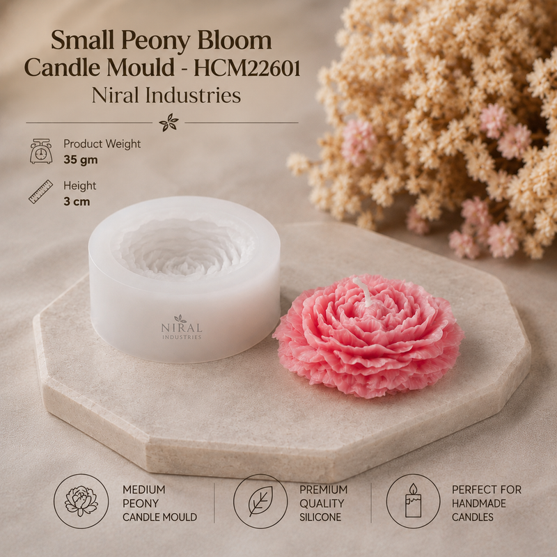 Small Peony Bloom Candle Mould - HCM22601 Niral Industries
