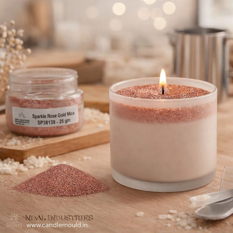 Sparkle Rose Gold Mica Colour Candle, Soap, Resin Craft Niral Industries