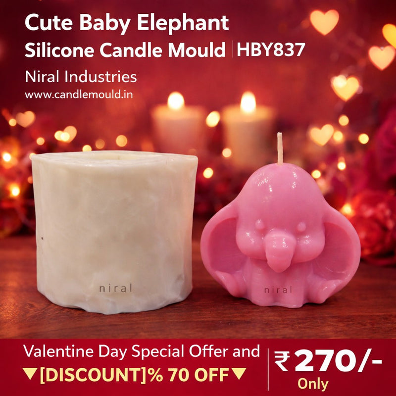 Cute Baby Elephant Silicone Candle Mould HCM21902, Niral Industries