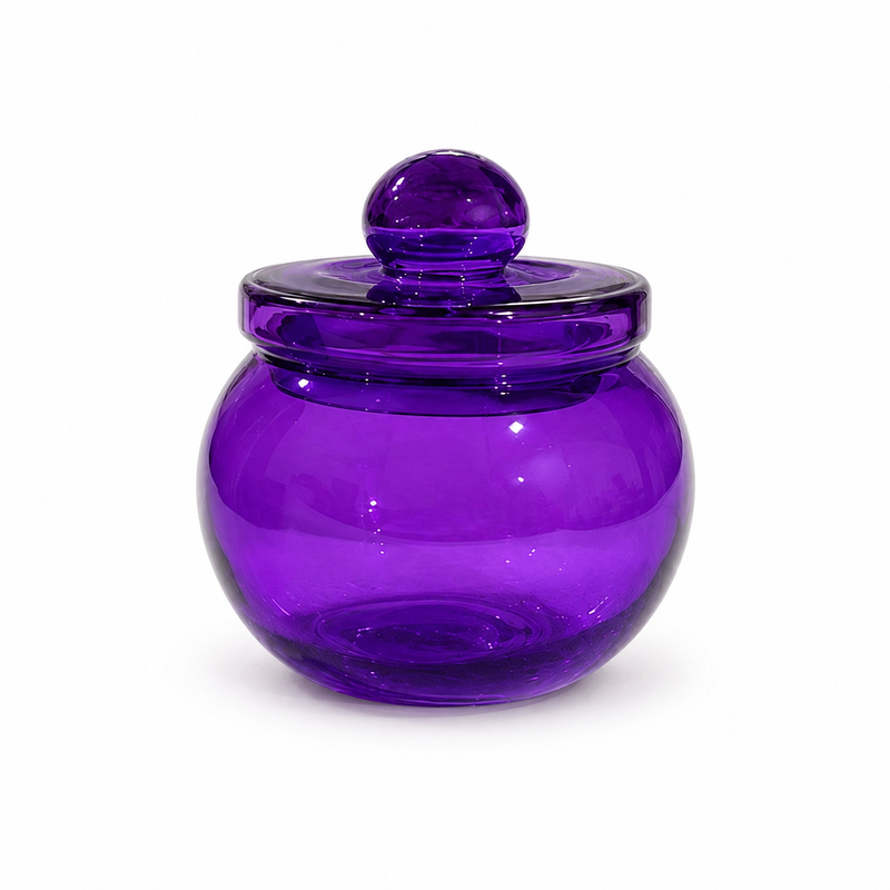 Purple Round Glass Jar With Lid 220ml CD13614 Niral Industries