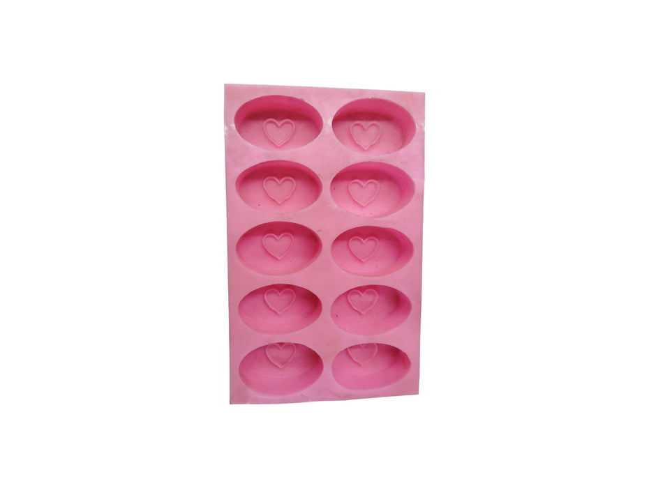 10 Cavity Oval Shape Silicone Mould - SP32518 - BX NO. 1